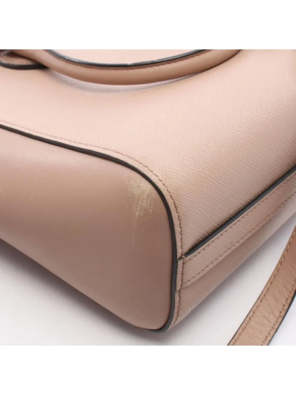 Prada 2-Way Pink Beige Leather Shoulder Handbag
